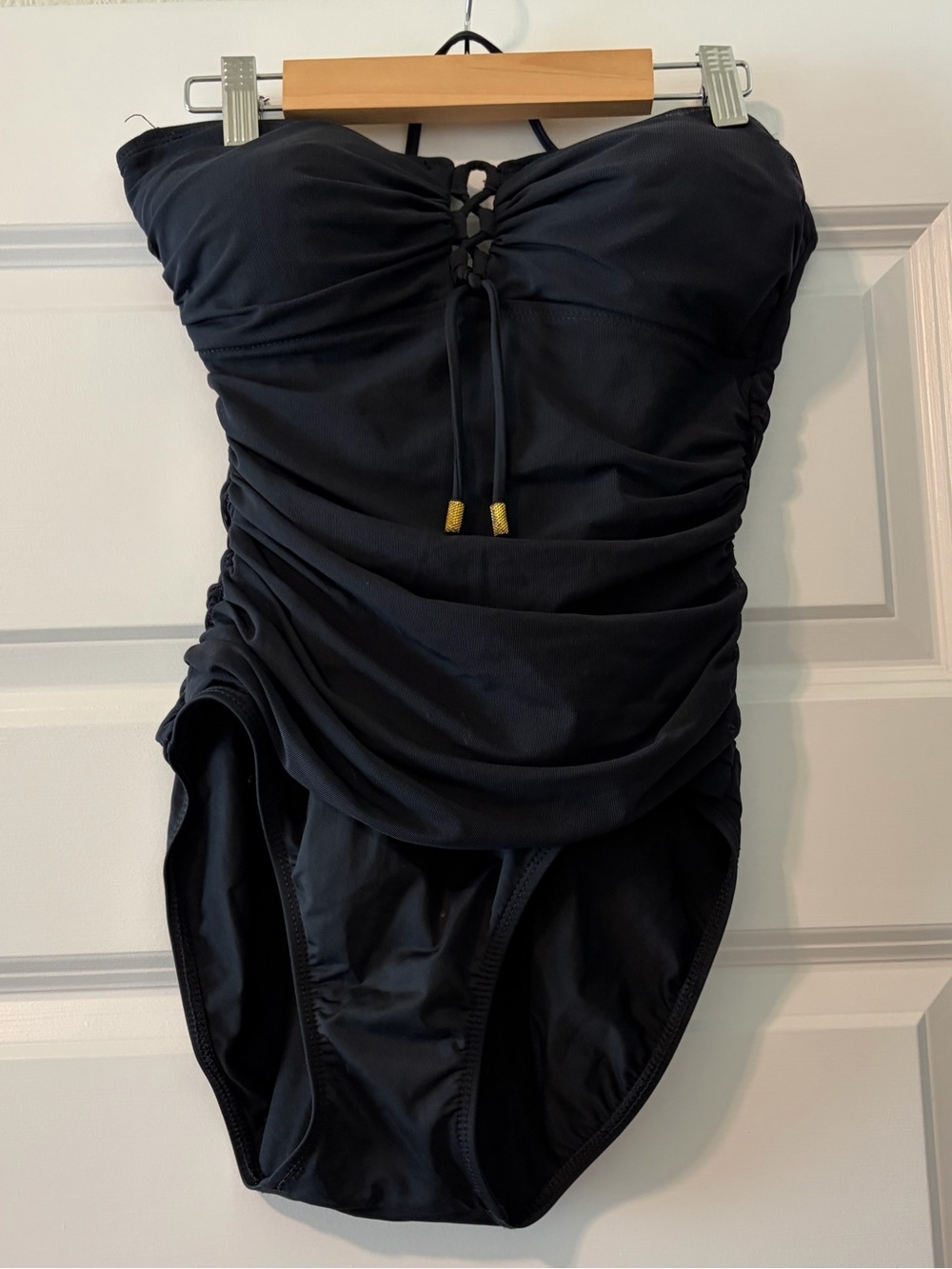 Ralph Lauren Black Chic One-Piece Swimwear Talla